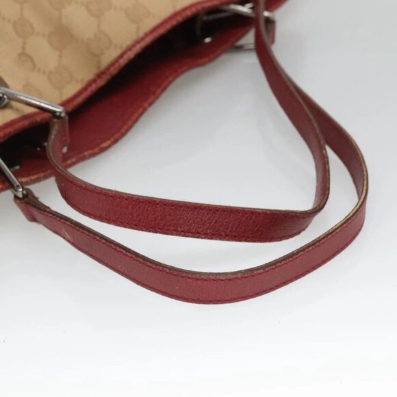 GUCCI GG Canvas Tote Bag Beige Silver 120836 Auth SW830 - Picture 8 of 16